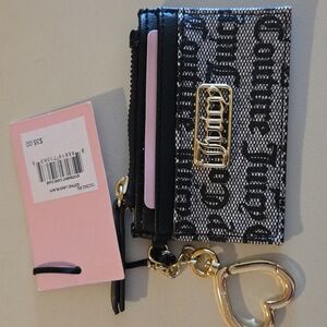 NEW JUICY COUTURE Statement Card Case Gothic Logo Black